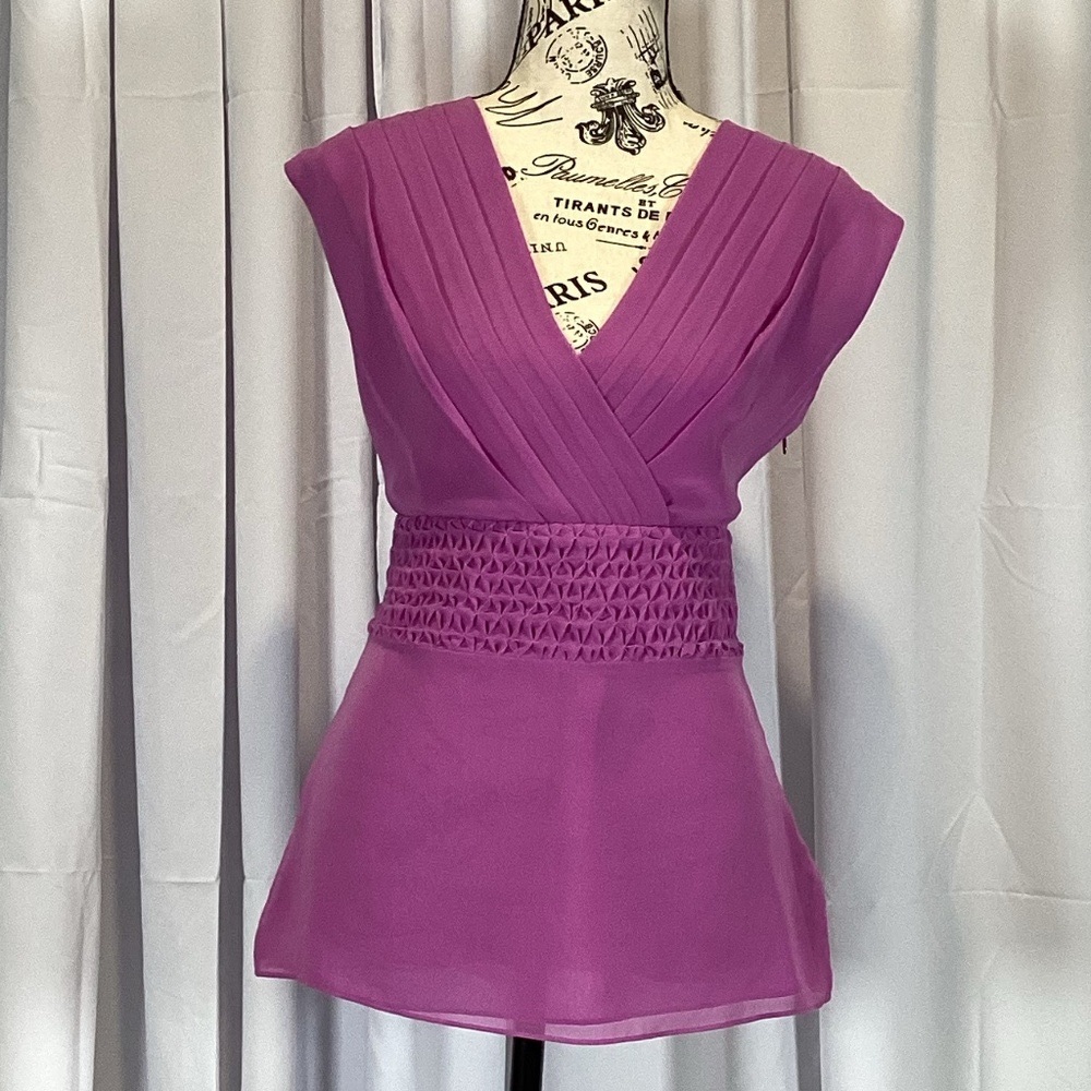 166. Banana Republic Magenta Sleeveless Blouse NWOT Size 6